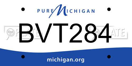 BVT284 Michigan License Plate