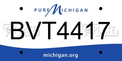 BVT4417 Michigan License Plate