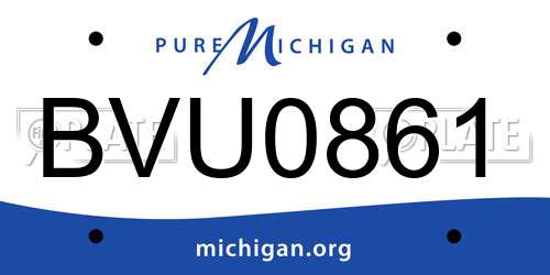BVU0861 Michigan License Plate