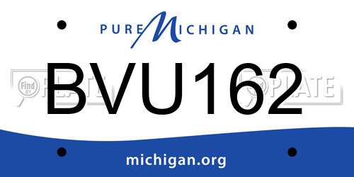 BVU162 Michigan License Plate
