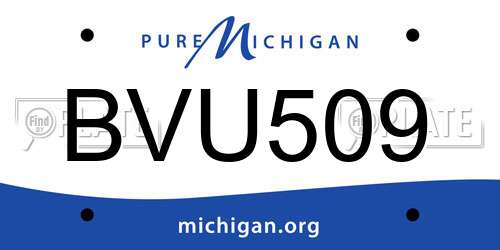 BVU509 Michigan License Plate