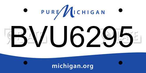 BVU6295 Michigan License Plate