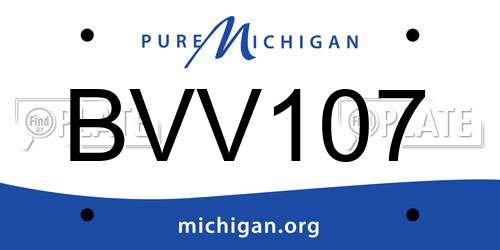 BVV107 Michigan License Plate