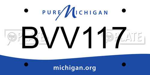 BVV117 Michigan License Plate