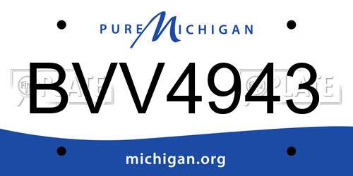 BVV4943 Michigan License Plate