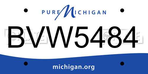 BVW5484 Michigan License Plate