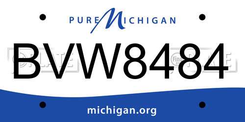 BVW8484 Michigan License Plate