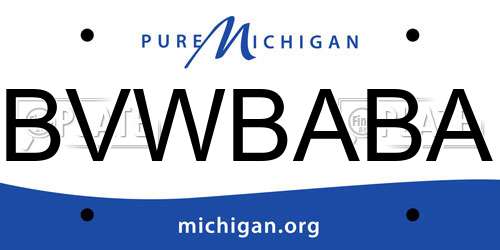 BVWBABA Michigan License Plate