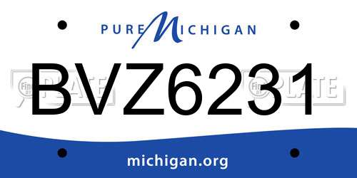 BVZ6231 Michigan License Plate
