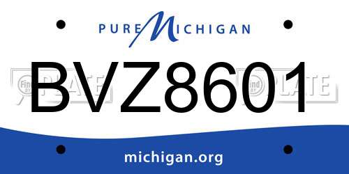 BVZ8601 Michigan License Plate