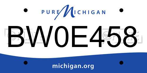 BW0E458 Michigan License Plate