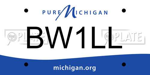 BW1LL Michigan License Plate