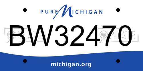 BW32470 Michigan License Plate