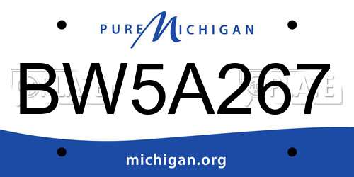 BW5A267 Michigan License Plate