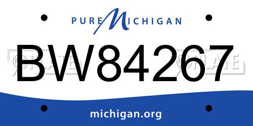 BW84267 Michigan License Plate