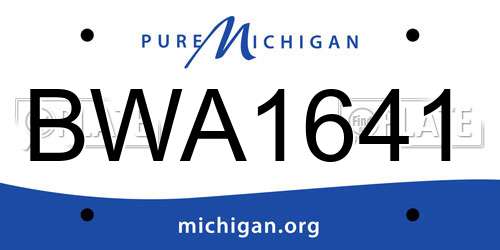 BWA1641 Michigan License Plate