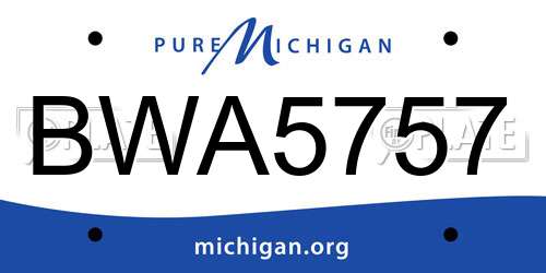 BWA5757 Michigan License Plate