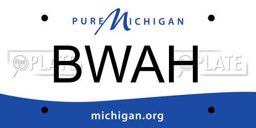 BWAH Michigan License Plate