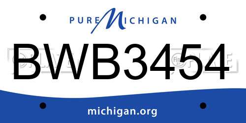 BWB3454 Michigan License Plate