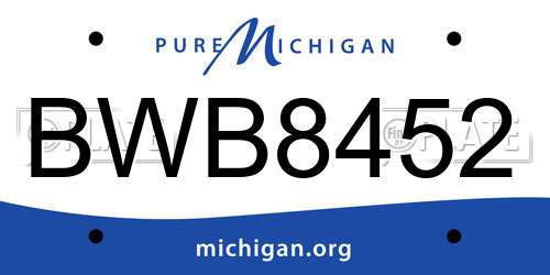 BWB8452 Michigan License Plate