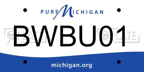 BWBU01 Michigan License Plate