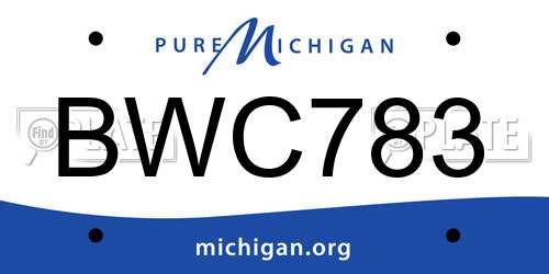 BWC783 Michigan License Plate
