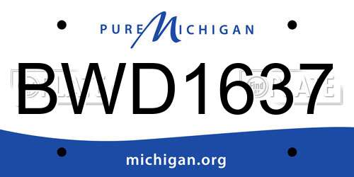 BWD1637 Michigan License Plate