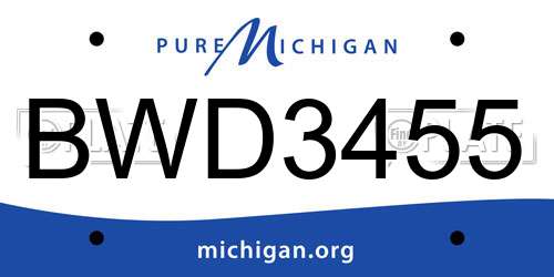 BWD3455 Michigan License Plate