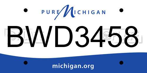 BWD3458 Michigan License Plate