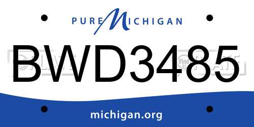 BWD3485 Michigan License Plate
