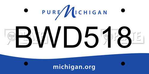 BWD518 Michigan License Plate