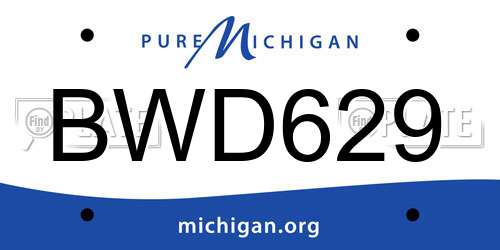 BWD629 Michigan License Plate