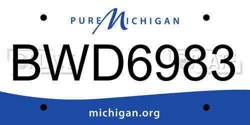 BWD6983 Michigan License Plate