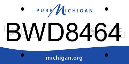 BWD8464 Michigan License Plate