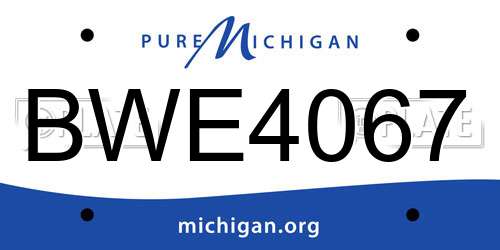BWE4067 Michigan License Plate