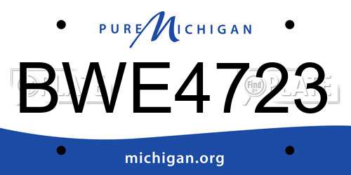 BWE4723 Michigan License Plate