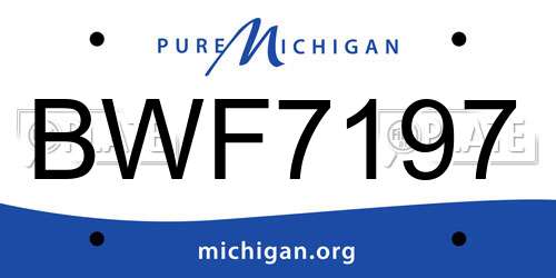 BWF7197 Michigan License Plate