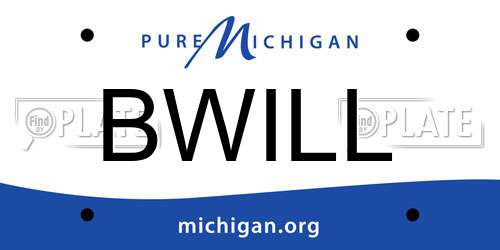 BWILL Michigan License Plate