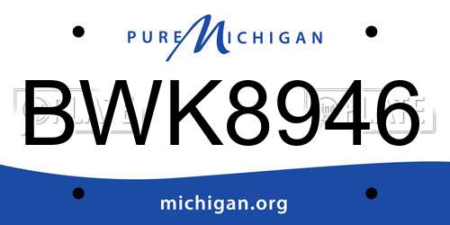 BWK8946 Michigan License Plate