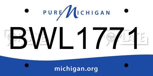 BWL1771 Michigan License Plate