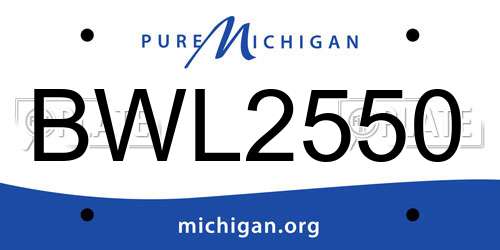 BWL2550 Michigan License Plate