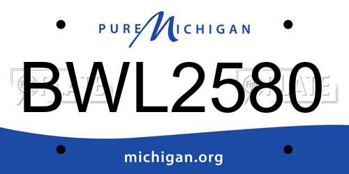 BWL2580 Michigan License Plate