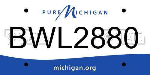 BWL2880 Michigan License Plate