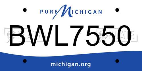 BWL7550 Michigan License Plate