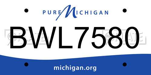 BWL7580 Michigan License Plate