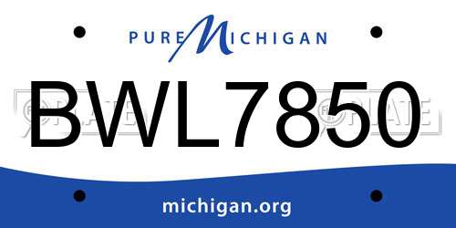 BWL7850 Michigan License Plate