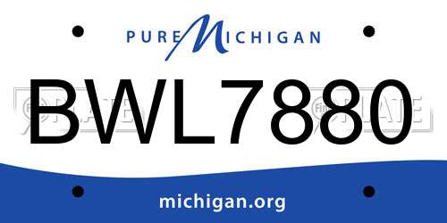BWL7880 Michigan License Plate