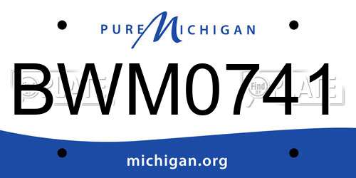BWM0741 Michigan License Plate