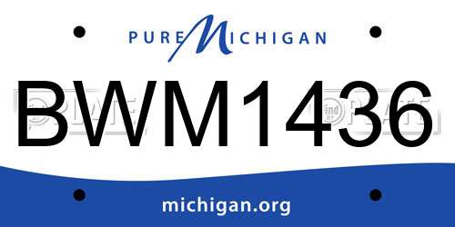 BWM1436 Michigan License Plate