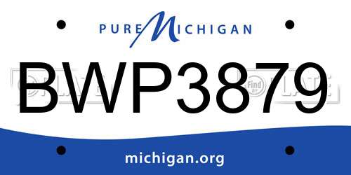 BWP3879 Michigan License Plate